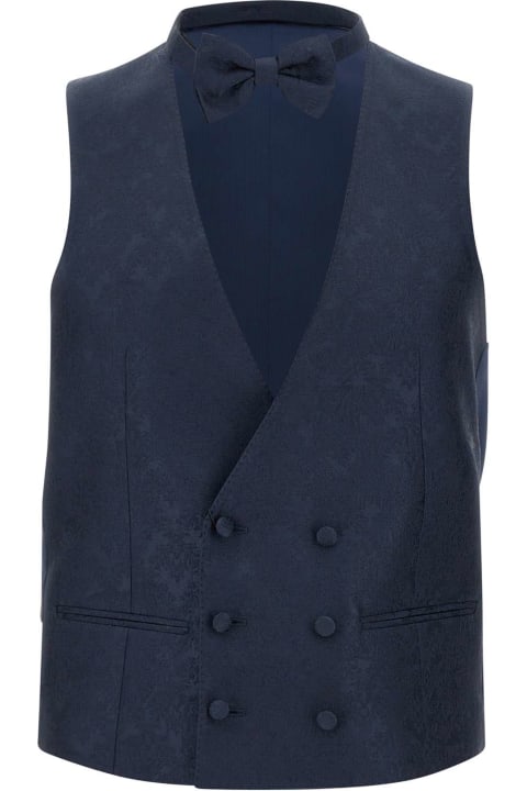 Corneliani Coats & Jackets for Men Corneliani Silk Blend Formal Waistcoat And Bow Tie