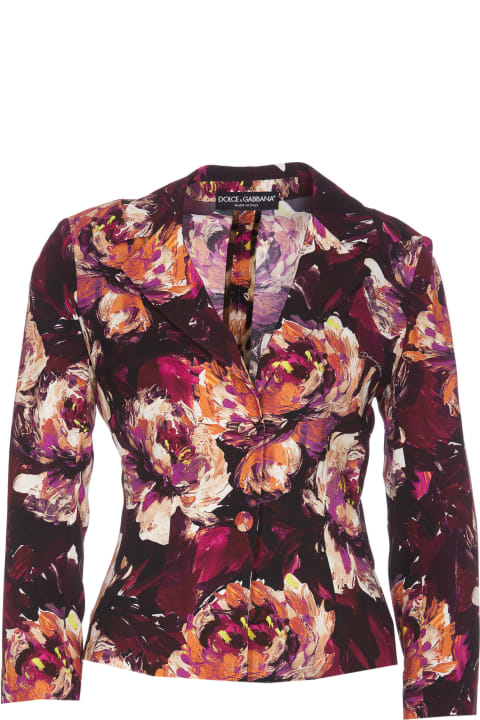 Dolce & Gabbana Coats & Jackets for Women Dolce & Gabbana Peony Print Jacket