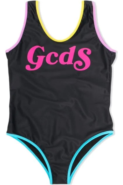 GCDS Mini Swimwear for Girls GCDS Mini One Piece Swimsuit With Print