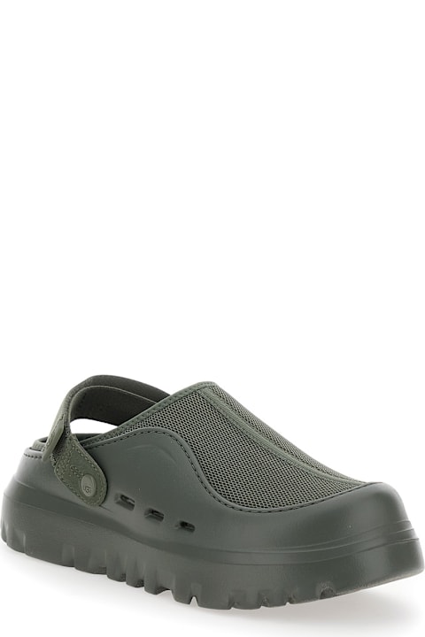 UGG for Homeware UGG 'peakmod' Green Mules With Adjustable Strap And Lug Sole In Tech Fabric Man