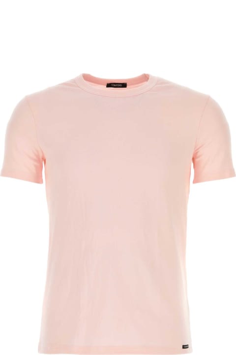 Tom Ford Topwear for Men Tom Ford Pastel Pink Stretch Cotton Blend T-shirt
