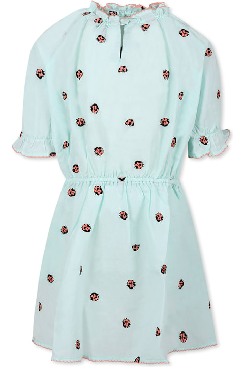 Homeware Stella McCartney Kids Green Deress For Girl With Ladybugs