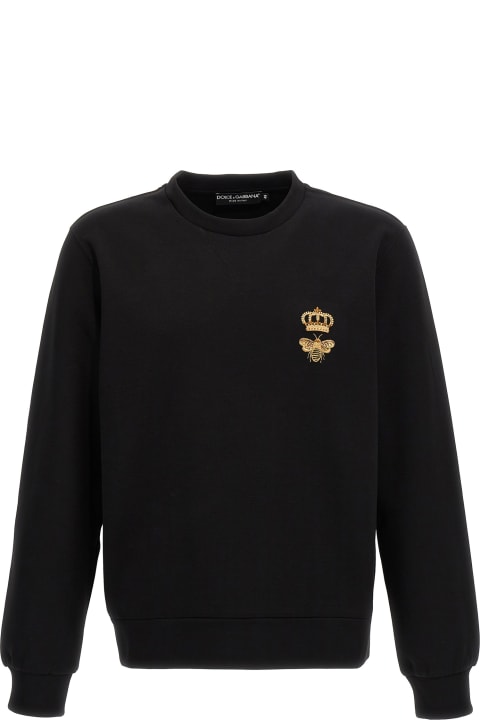 Dolce & Gabbana Sale for Men Dolce & Gabbana Crown Bee Embroidered Sweatshirt