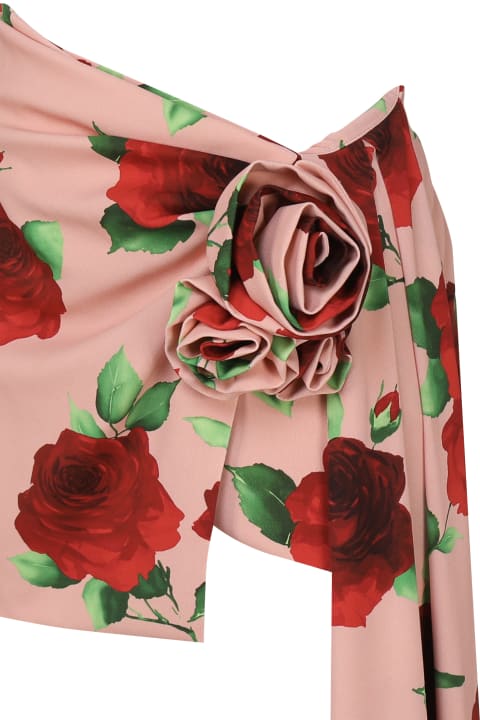 Magda Butrym Skirts for Women Magda Butrym Draped Sash Mini Skirt In Blush Floral Print