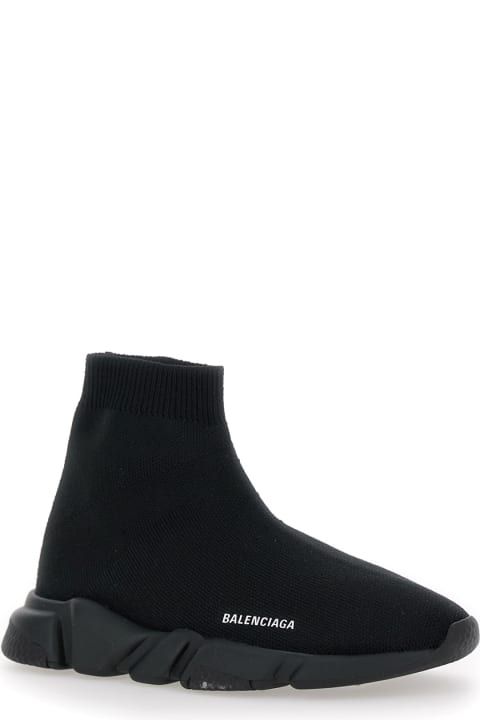 Balenciaga for Kids Balenciaga 'speed' Black Sneakers With Logo Detail On The Side In Tech Fabric Black Boy