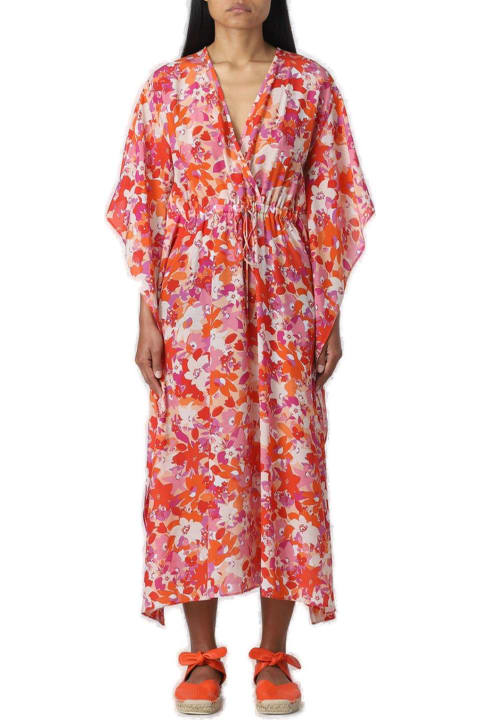 Underwear & Nightwear for Women Max Mara Studio Floral Printed Drawstring Waist Midi Dress Max Mara Studio