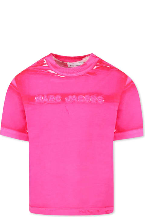 أدوات منزلية Little Marc Jacobs Fuchsia T-shirt For Girl With Logo