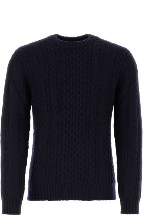 Sweaters for Men Johnstons of Elgin Black Cashmere Sweater