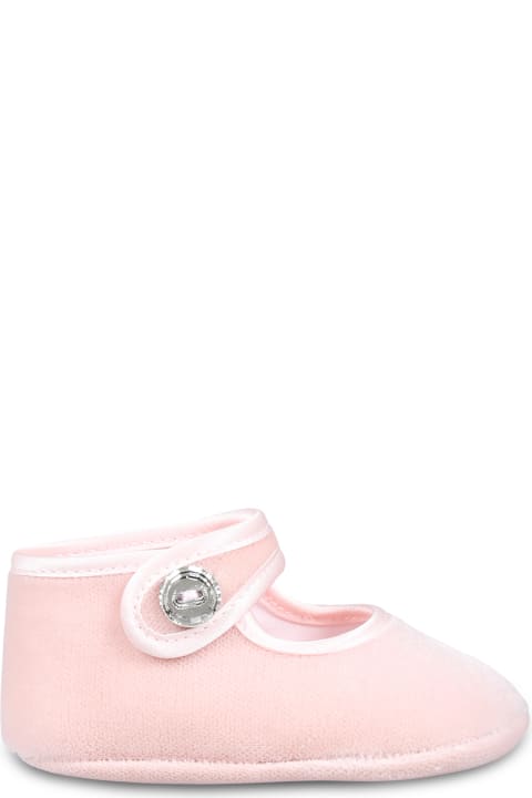 Monnalisa Shoes for Baby Girls Monnalisa Pink Ballet Flats For Baby Girl