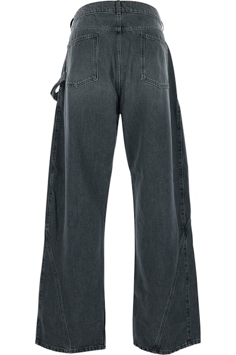 J.W. Anderson for Kids J.W. Anderson Grey Jeans With Logo Patch On The Front And Embroidered Logo On The Pocket In Cotton Man