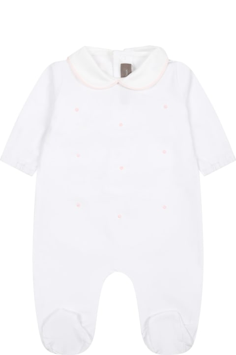 Bodysuits & Sets for Baby Girls Little Bear White Babygrown For Baby Girl With Polka Dots