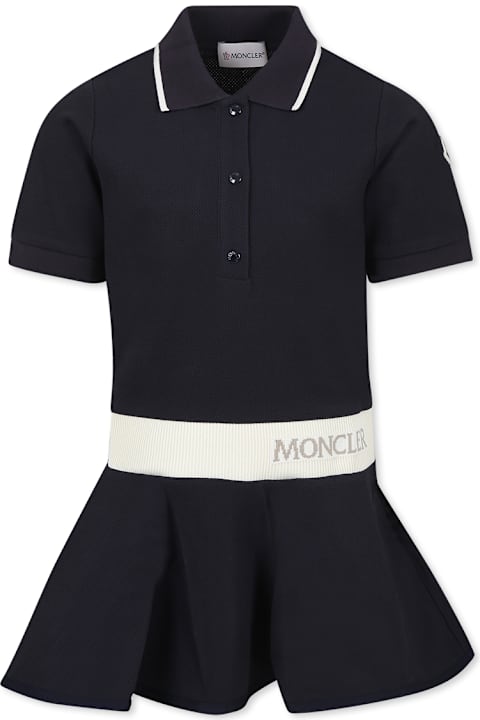 Homeware Moncler Blue Dress For Girl With Logo