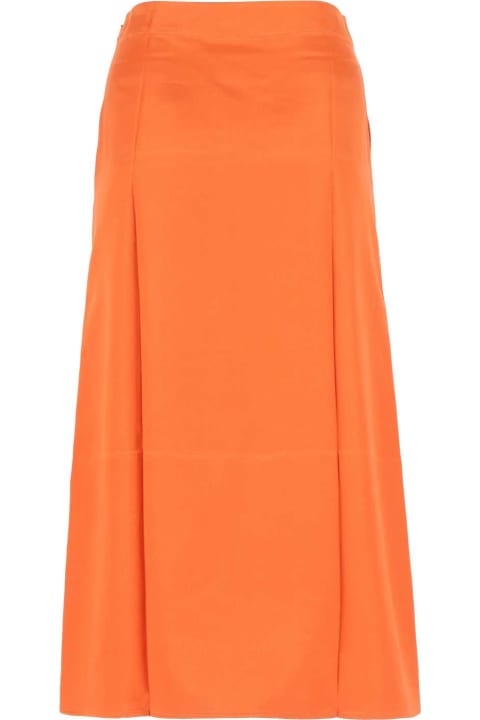 ウィメンズ新着アイテム Loewe Orange Satin Skirt