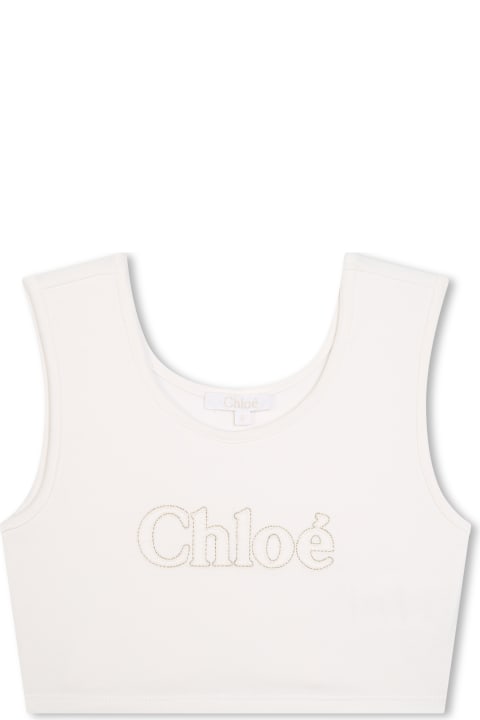 Topwear for Girls Chloé Cropped Tank Top With Embroidery