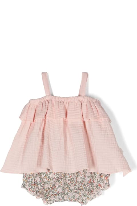 Bodysuits & Sets for Baby Girls Teddy & Minou Pink Bimatric Fabric Set