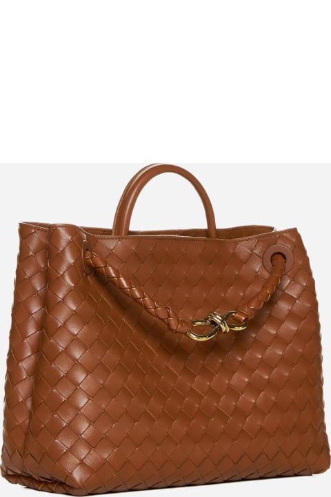Totes for Women Bottega Veneta Andiamo Medium Intrecciato Leather Bag