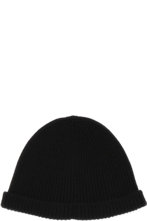 Hats for Women Jil Sander Black Cashmere Beanie Hat