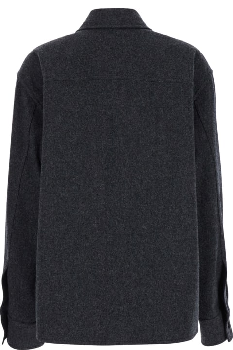 Homeware Jil Sander Grey Shirt With Buttons In Wool Woman
