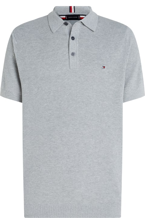 Tommy Hilfiger Topwear for Men Tommy Hilfiger Gray Short-sleeved Polo Shirt With Logo