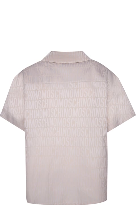 Fashion for Women Moschino Ivory Poplin Shirt With Logo