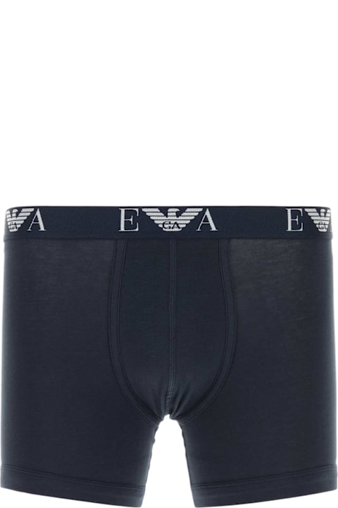 Emporio Armani Underwear for Women Emporio Armani Navy Blue Cotton Boxer Set