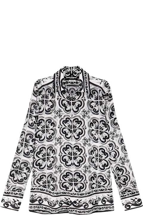 Homeware Dolce & Gabbana Silk Shirt With Maiolica Print