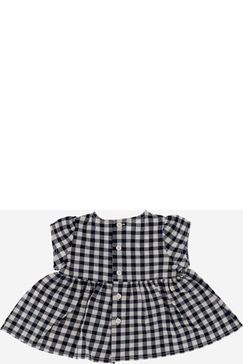 خصم على رُضع بنات Il Gufo Stretch Cotton Dress With Plaid Pattern