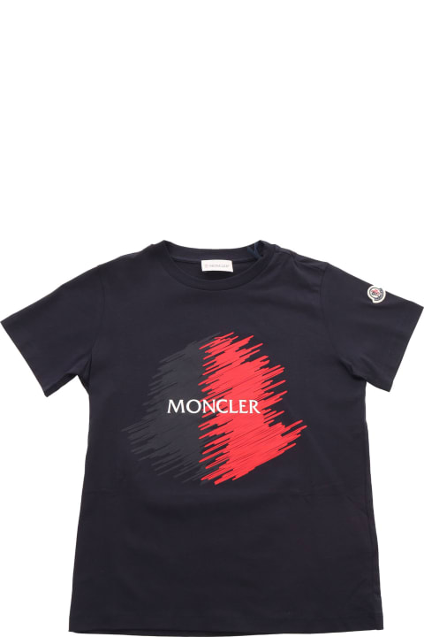 Moncler T-Shirts & Polo Shirts for Boys Moncler Blue T-shirt With Logo
