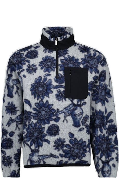 Dior for Men Dior Floral Patterned Zip Detailed Jumper