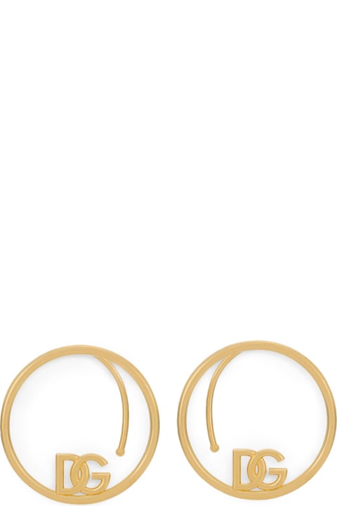 Dolce & Gabbana Earrings for Women Dolce & Gabbana Dg Logo Hoop Earrings