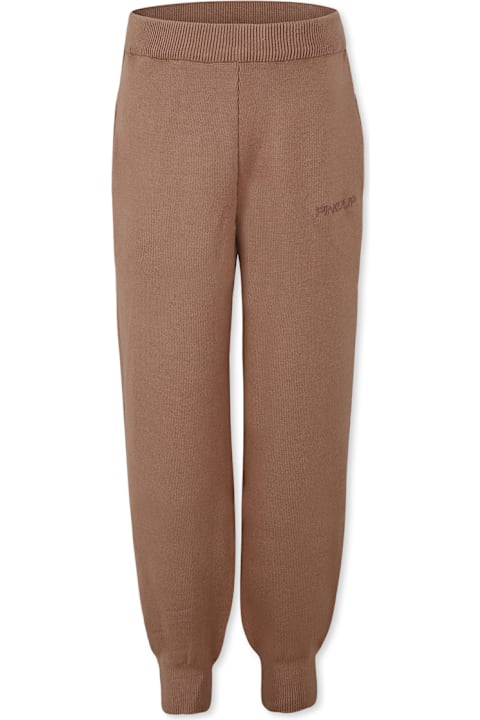 Bottoms for Girls Pinko Brown Trousers For Girl With Logo