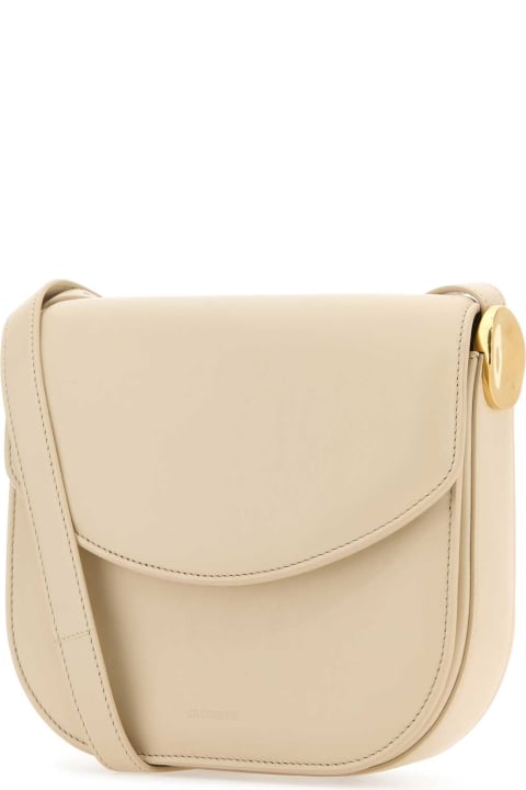 Jil Sander Shoulder Bags for Women Jil Sander Cream Leather Medium Coin Crossbody Bag