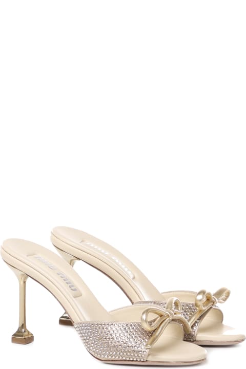サンダル・ミュール MiuMiu | Satin sandals 5XX630_2AWL_F0036_F_085 Miu Miu Crystal Satin Sandals | italist