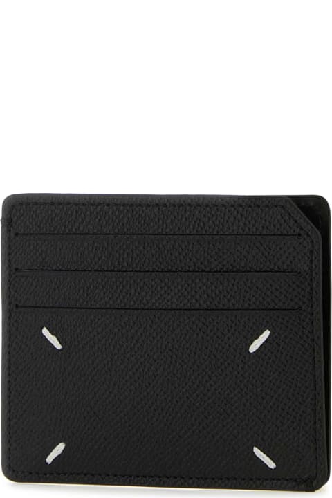 Maison Margiela Wallets for Men Maison Margiela Black Leather Four Stitches Card Holder