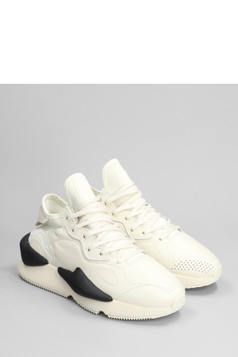 Y-3 for Men Y-3 Kaiwa Sneakers In Beige Leather