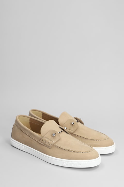 Christian Louboutin Shoes for Women Christian Louboutin Chambeliboat Loafers In Beige Leather