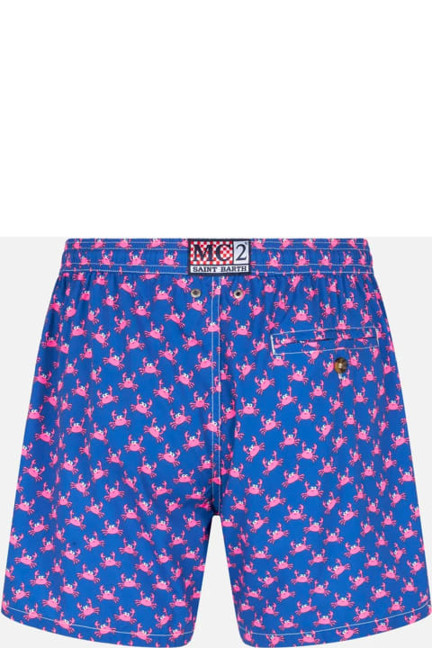 Swimwear for Men MC2 Saint Barth Man Light Fabric Comfort Swim Shorts With Crabs Print