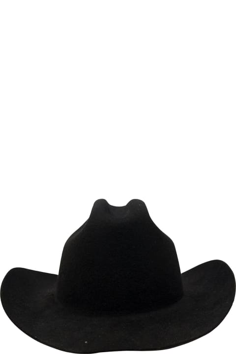 Ruslan Baginskiy Hats for Women Ruslan Baginskiy Black Cowboy Hat With Logo Patch In Felt Woman