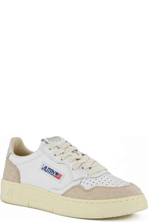 Homeware Autry Medalist Low Leat Suede Wht Silver