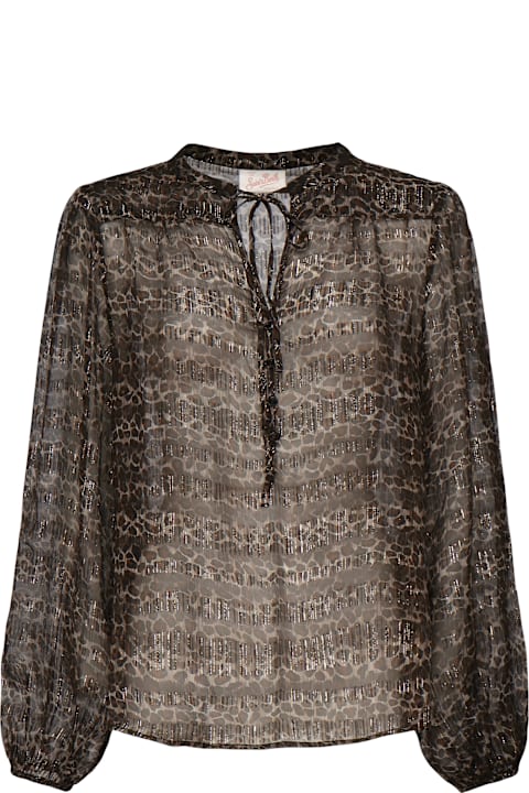 MC2 Saint Barth for Women MC2 Saint Barth Harper Silk Blouse With Animal Print