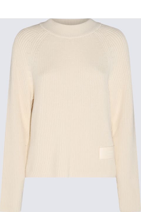 Ami Alexandre Mattiussi Sweaters for Women Ami Alexandre Mattiussi Ivory Cotton And Wool Blend Sweater