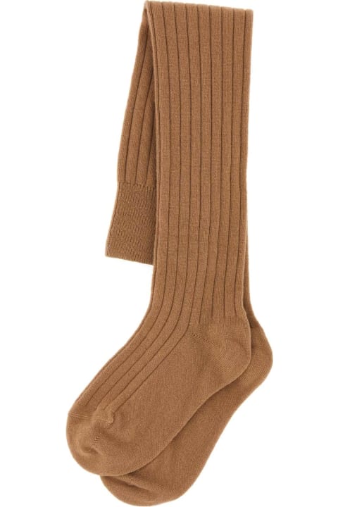 Prada Underwear & Nightwear for Women Prada Camel Stretch Wool Blend Socks