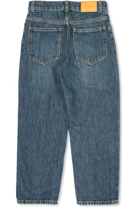 Gucci Bottoms for Girls Gucci Dark Blue Denim Straight Leg Jeans