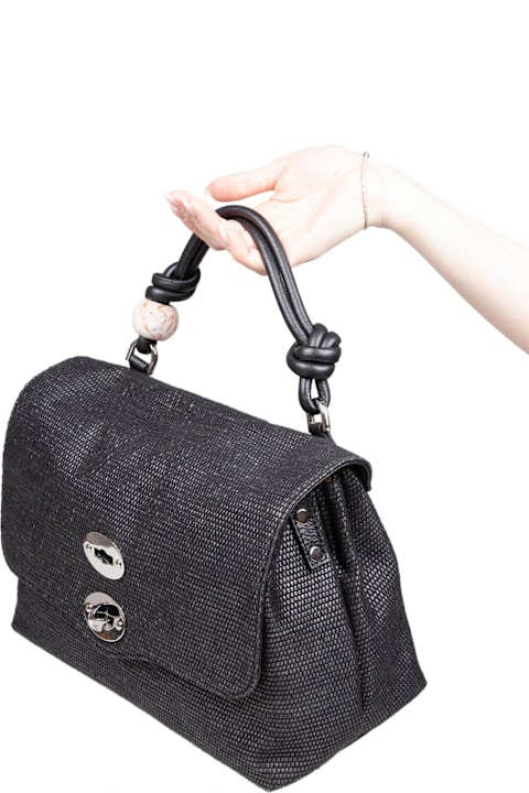 Zanellato for Women Zanellato Postina Midollino S Bag In Raffia Color Black