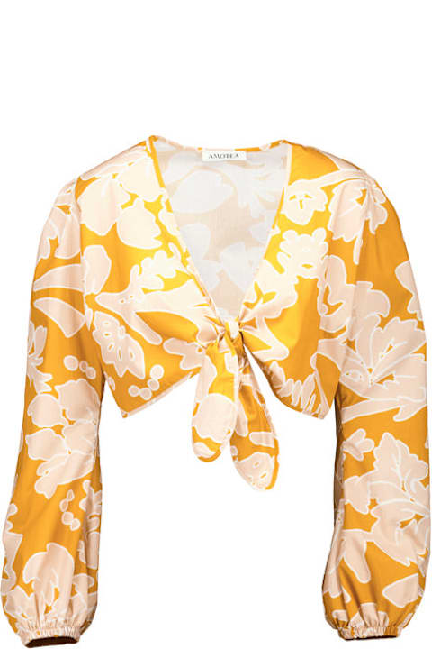 Amotea Clothing for Women Amotea Susie In Flowered Ochre Cotton