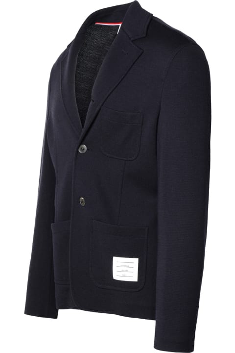 Thom Browne Coats & Jackets for Men Thom Browne Navy Virgin Wool Blazer