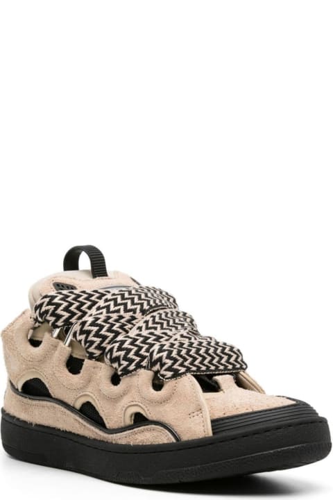 Fashion for Men Lanvin Beige And Black Curb Sneakers