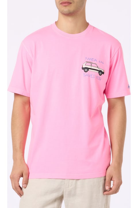Homeware MC2 Saint Barth Cotton T-shirt With Panda Print And Embroidery | Fiat Panda Special Edition