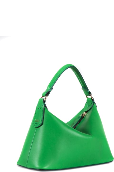 Mini Hobo Bag In Green Leather