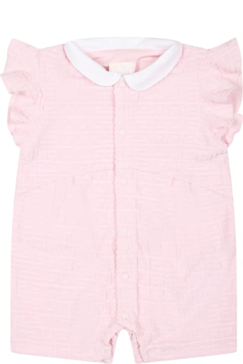 Fashion for Baby Girls Givenchy Pink Romper For Baby Girl With Logo